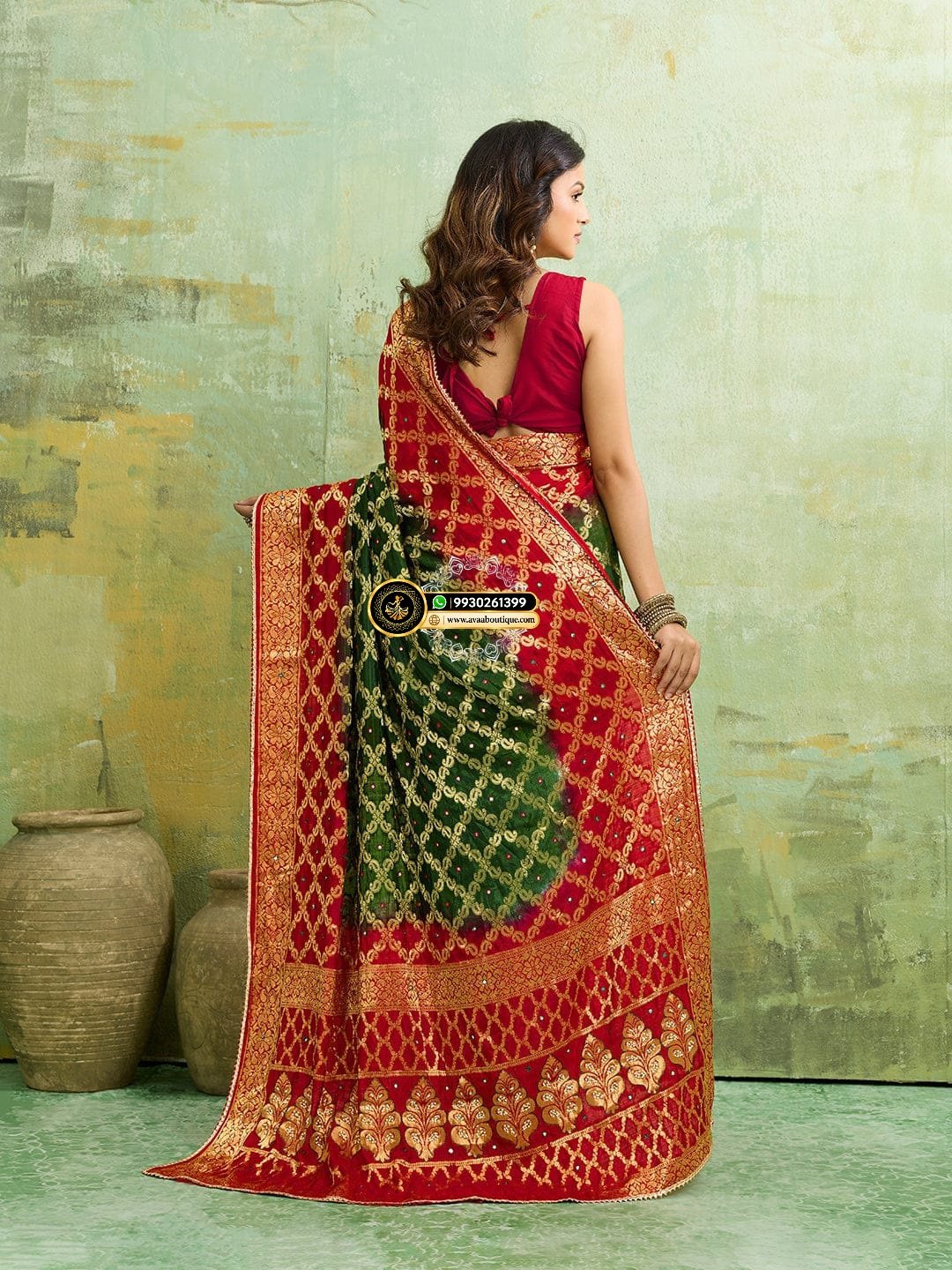 Banarasi Silk With Heavy Zari Work Saree with Handwork (Dual color) image 11