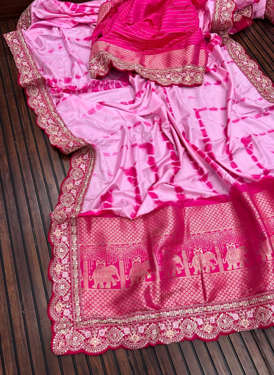 Pure Nylon Spun Viscose Jaquard Saree image 6