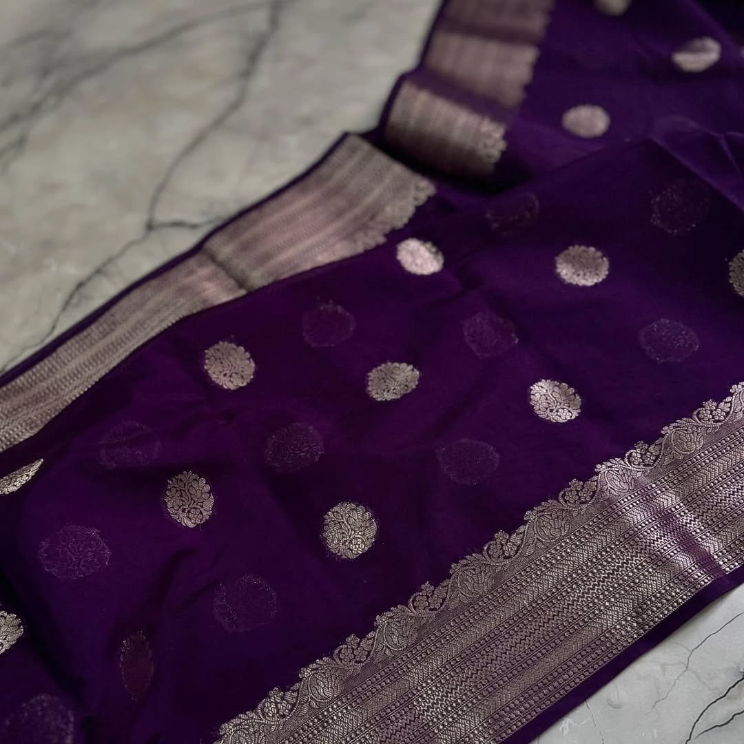 Banarasi Daybal Semi Georgette Soft Silk Saree image 9