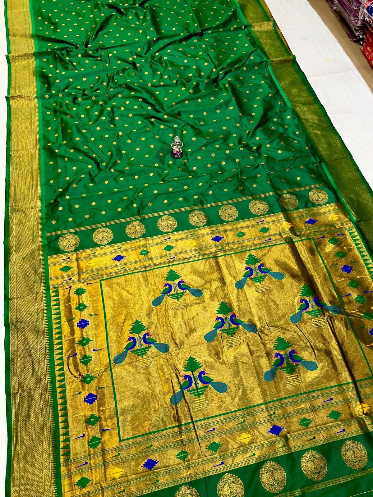 9 Vaar Aisha Traditional Pallu Paithani image 7