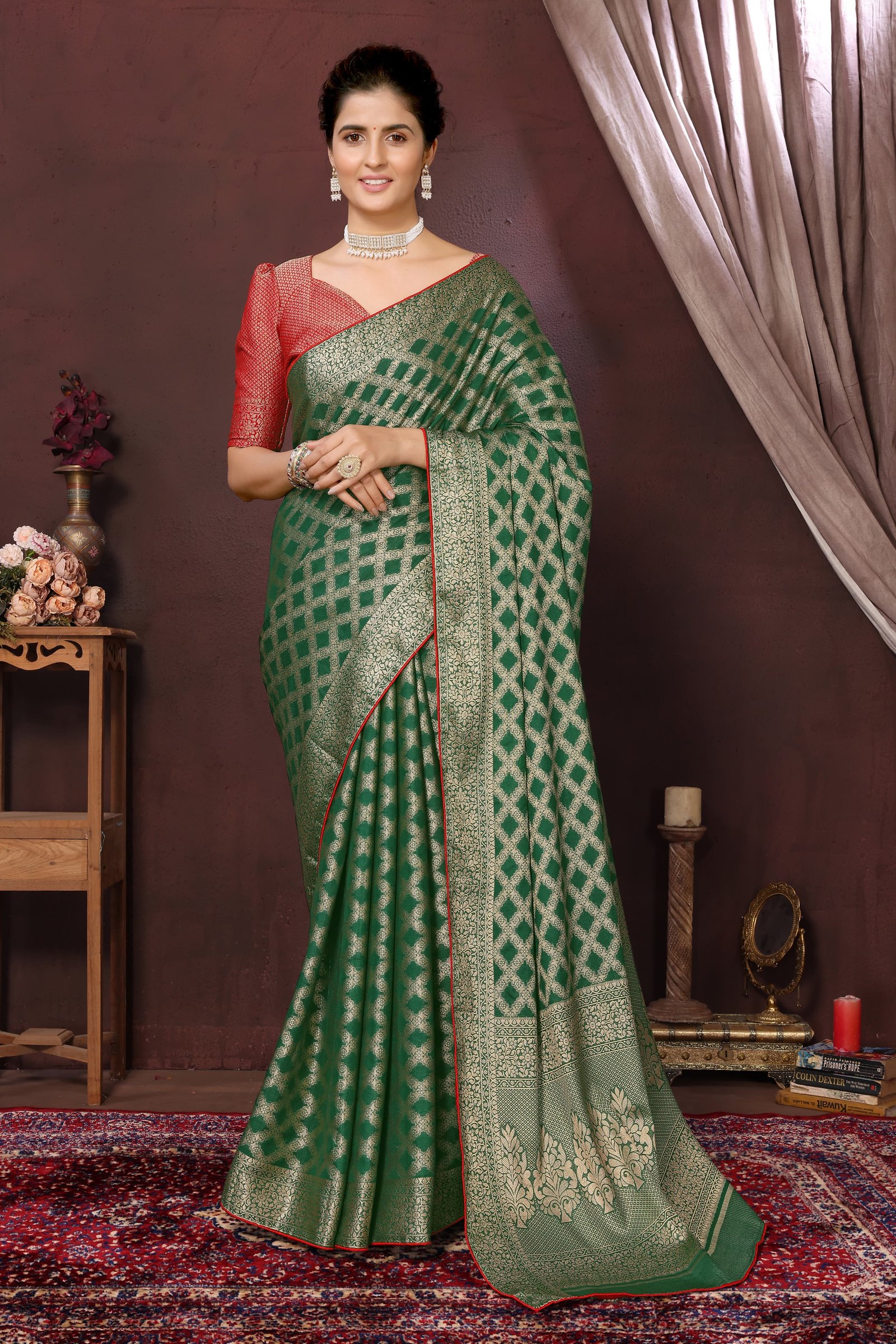 Pure Nylon Viscose Khaddi Crepe Georgette Jacquard Weaving image 4