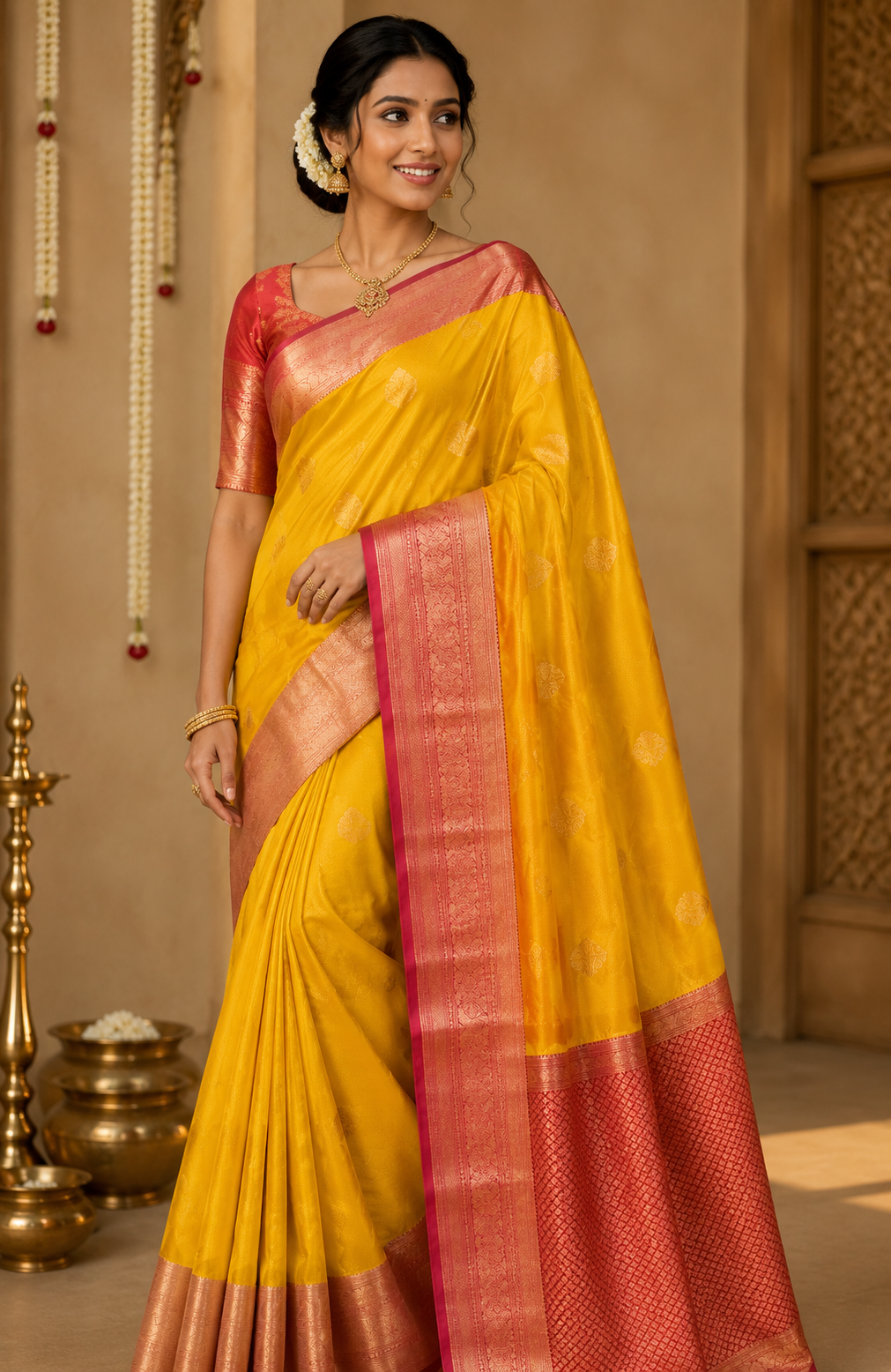 4 Korvai Kanchi Semi Silk Sarees