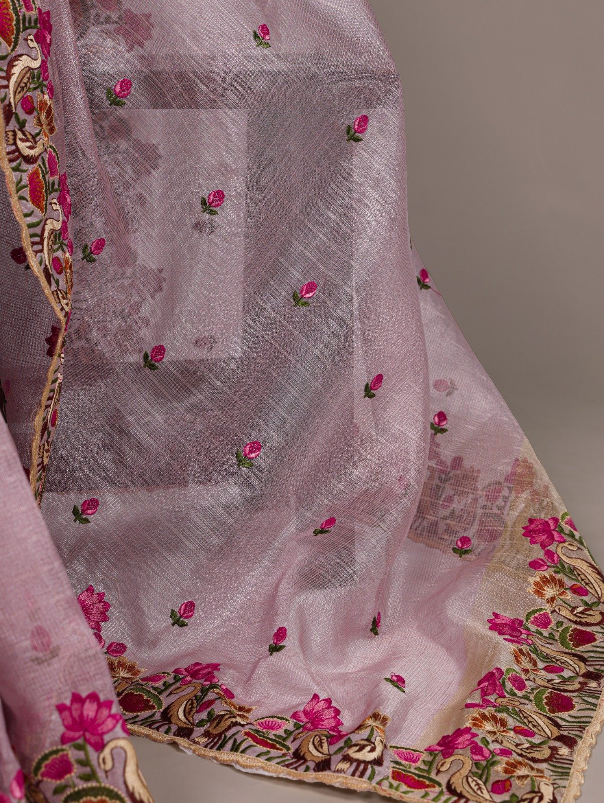 14 Kota Doria Zari Tissue Saree image 11