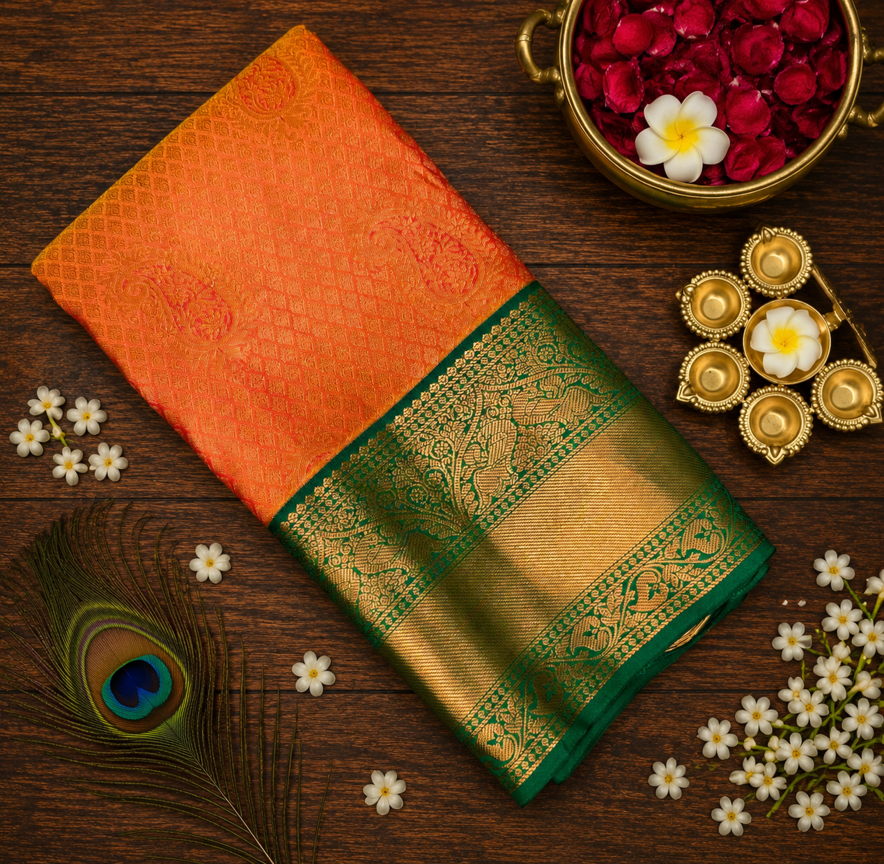9 Korvai Kanchi Semi Silk Sarees image 14