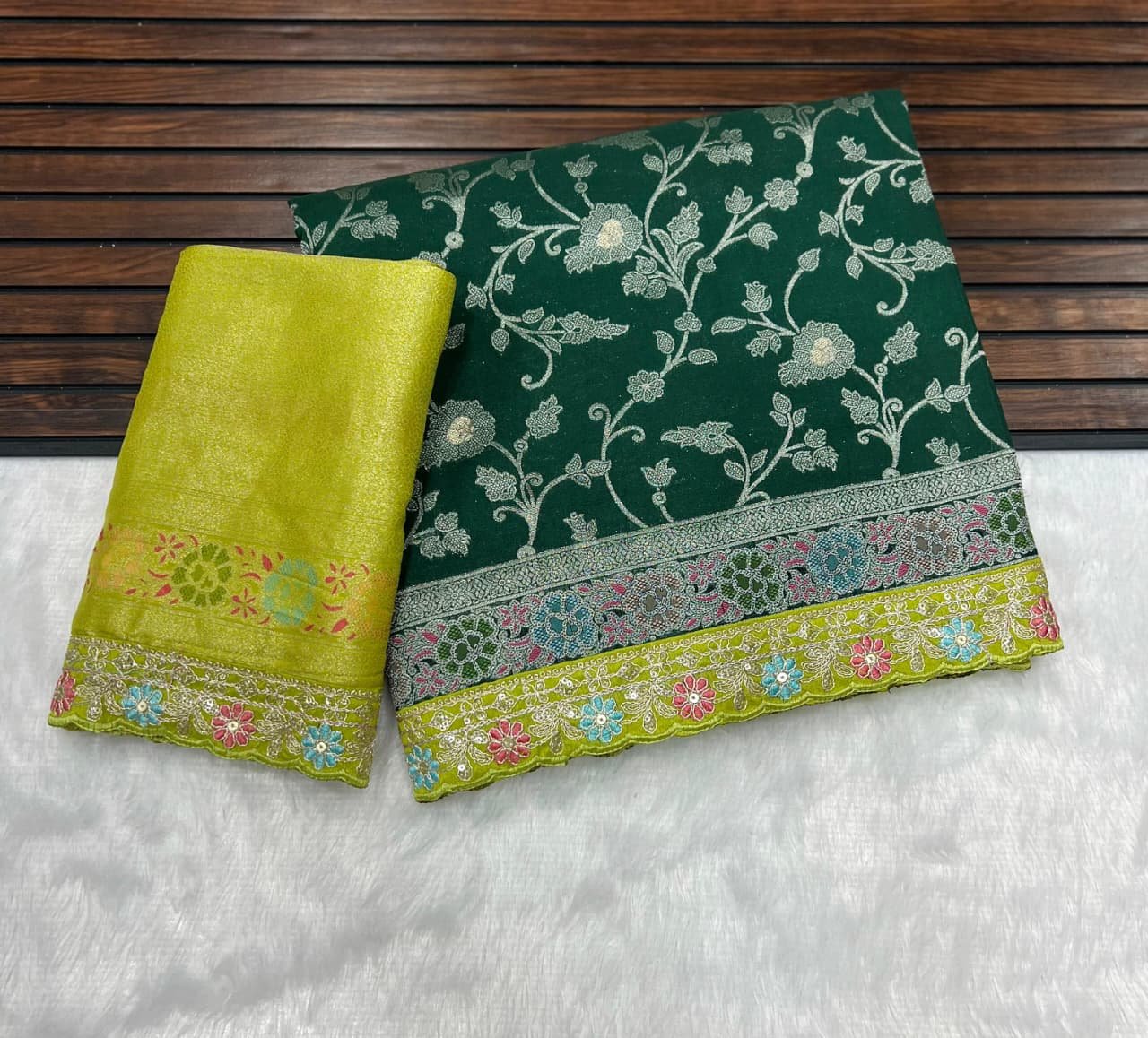 Pure Khaddi Crepe Georgette Meenakari Weaving