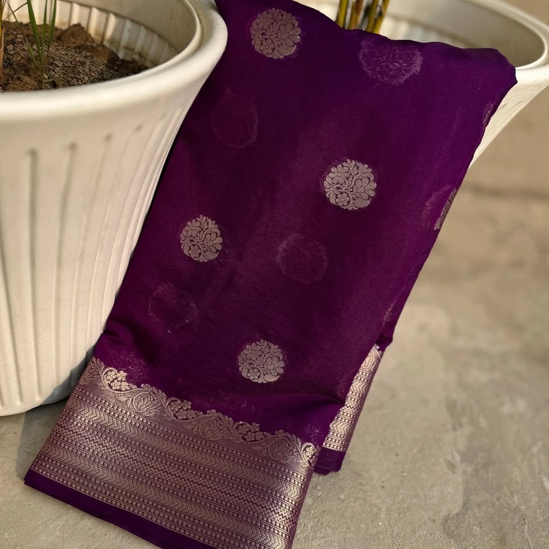 Banarasi Daybal Semi Georgette Soft Silk Saree image 19