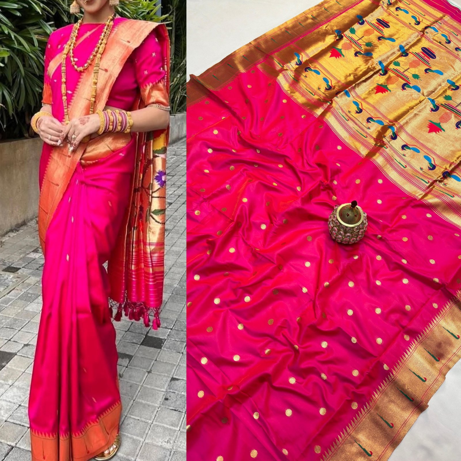 Single Muniya Border Paithani image 15