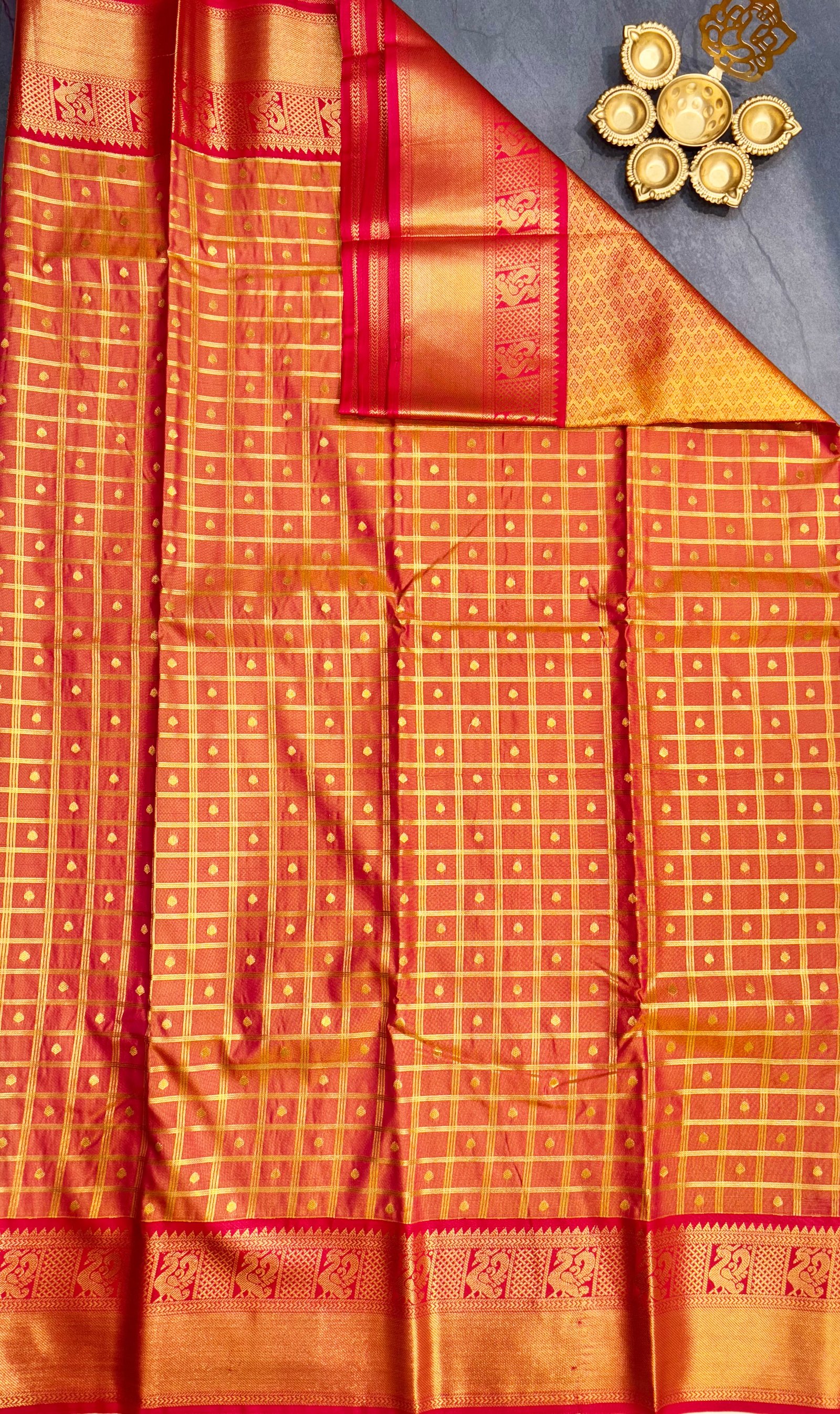 Checks and Tilak Korvai Kanchi Semi Silk Sarees image 9