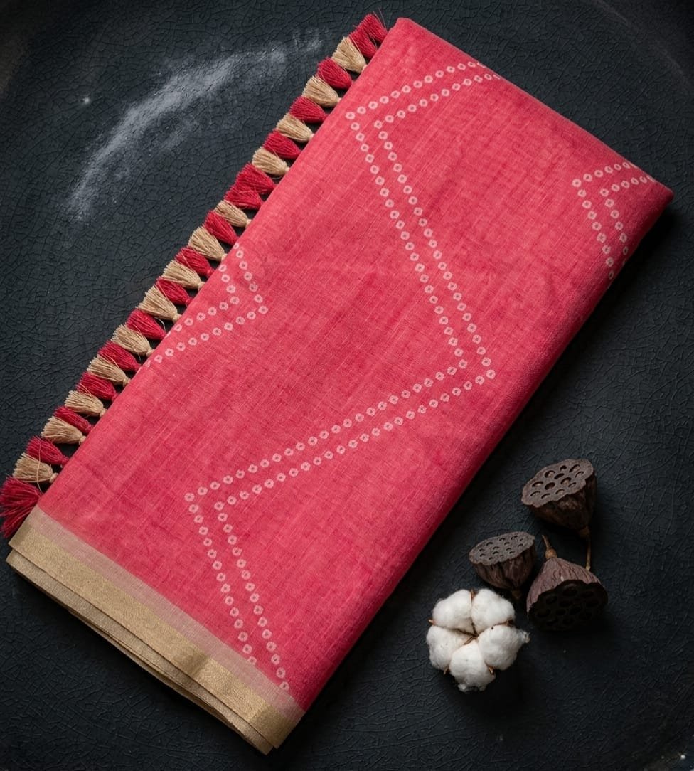 New Linen Cotton Sarees image 3