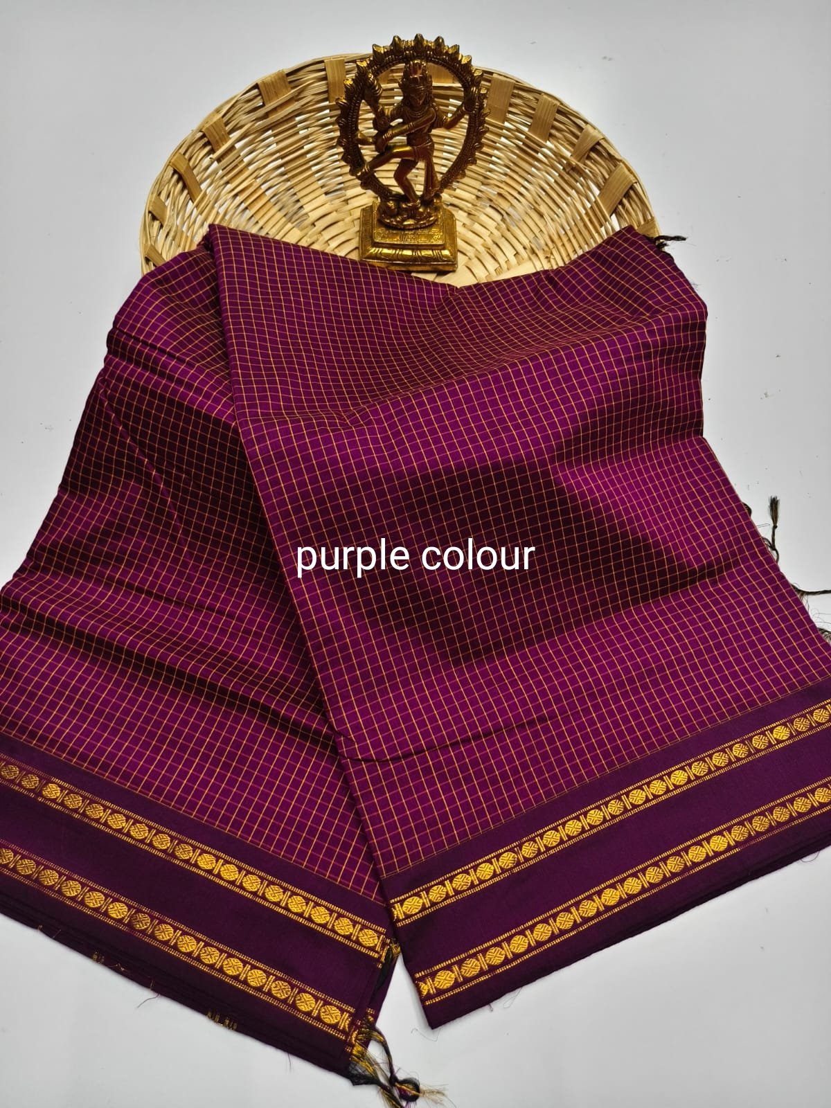 Mangalyam Checked Cotton Sarees image 8