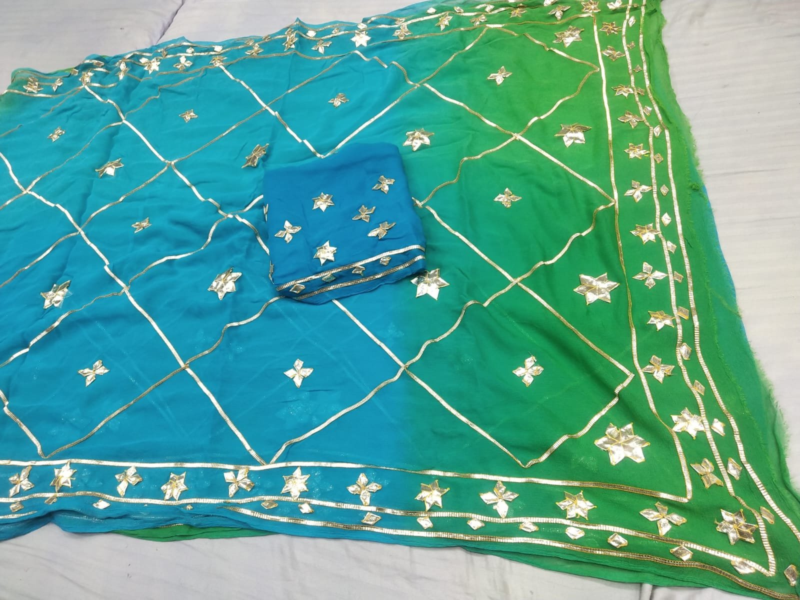 Diamond Chiffon Gota Patti Saree
