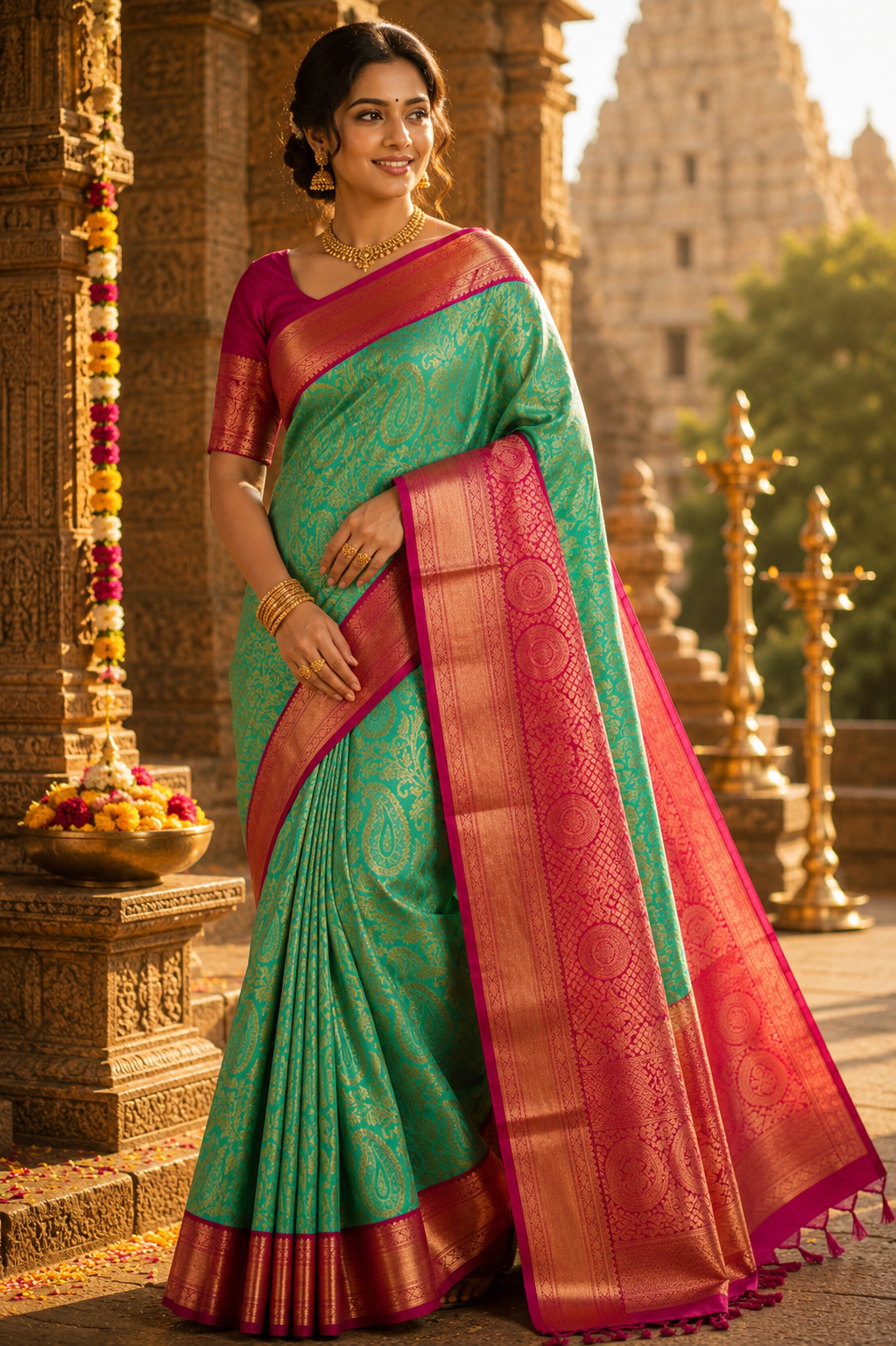 5 Korvai Kanchi Semi Silk Sarees image 22