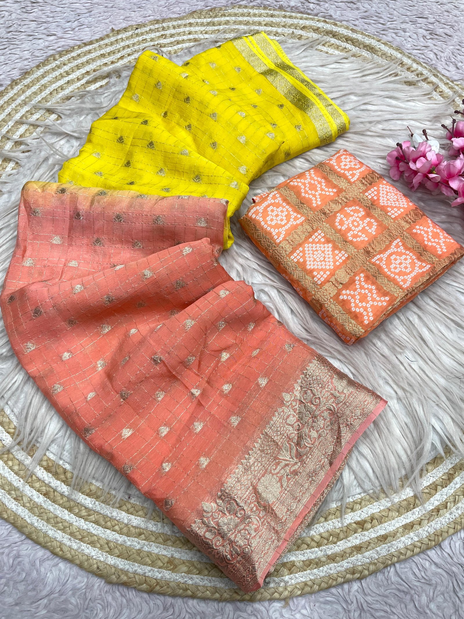 Pure Chinon Chiffon Silk Weaving Saree image 13