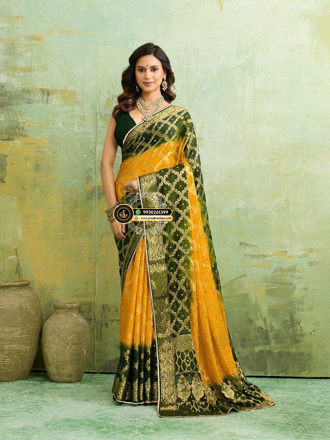 Banarasi Silk With Heavy Zari Work Saree with Handwork (Dual color) image 6