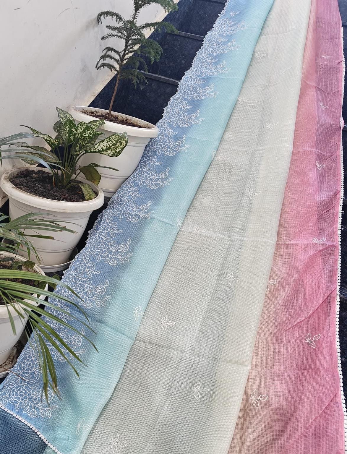 12  Kota Doria Saree Shaded