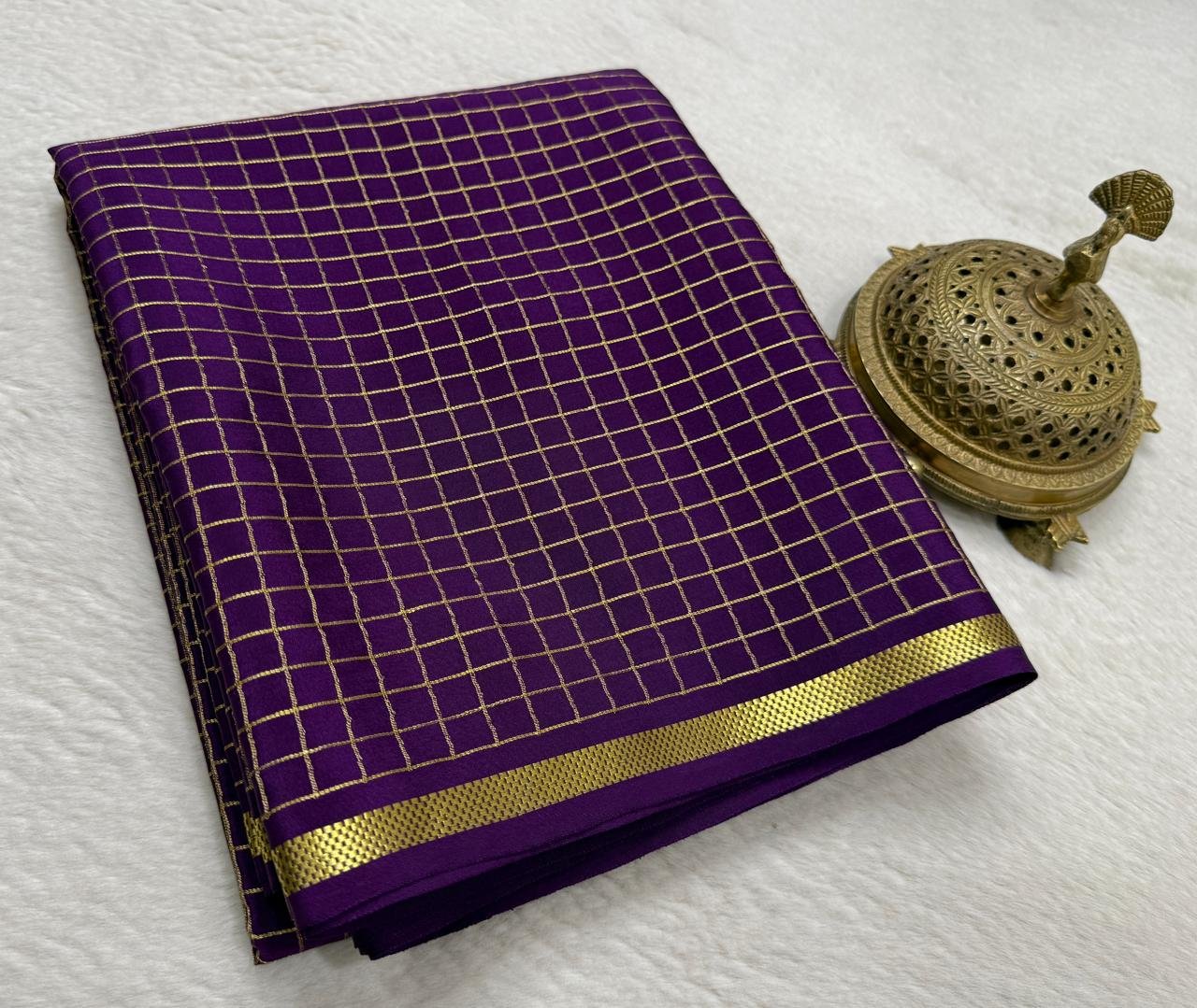 Pure Mysore Checks Sarees image 19