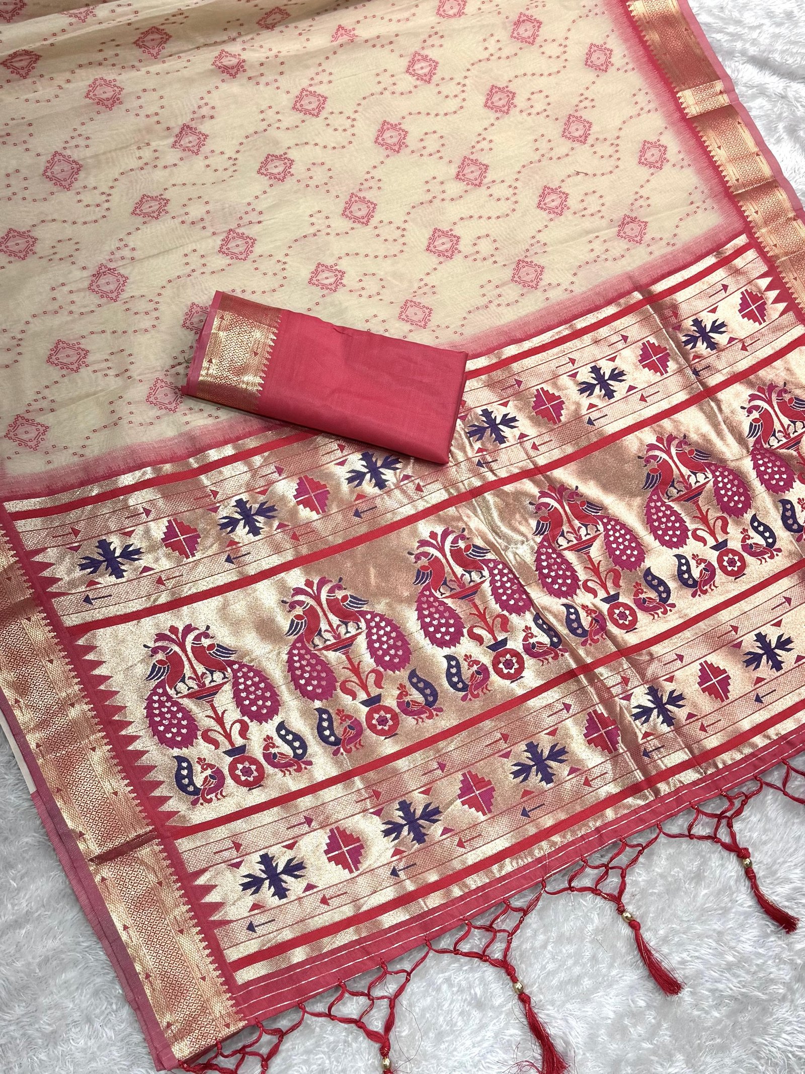 Soft Pure Cotton Sarees with latkan image 14