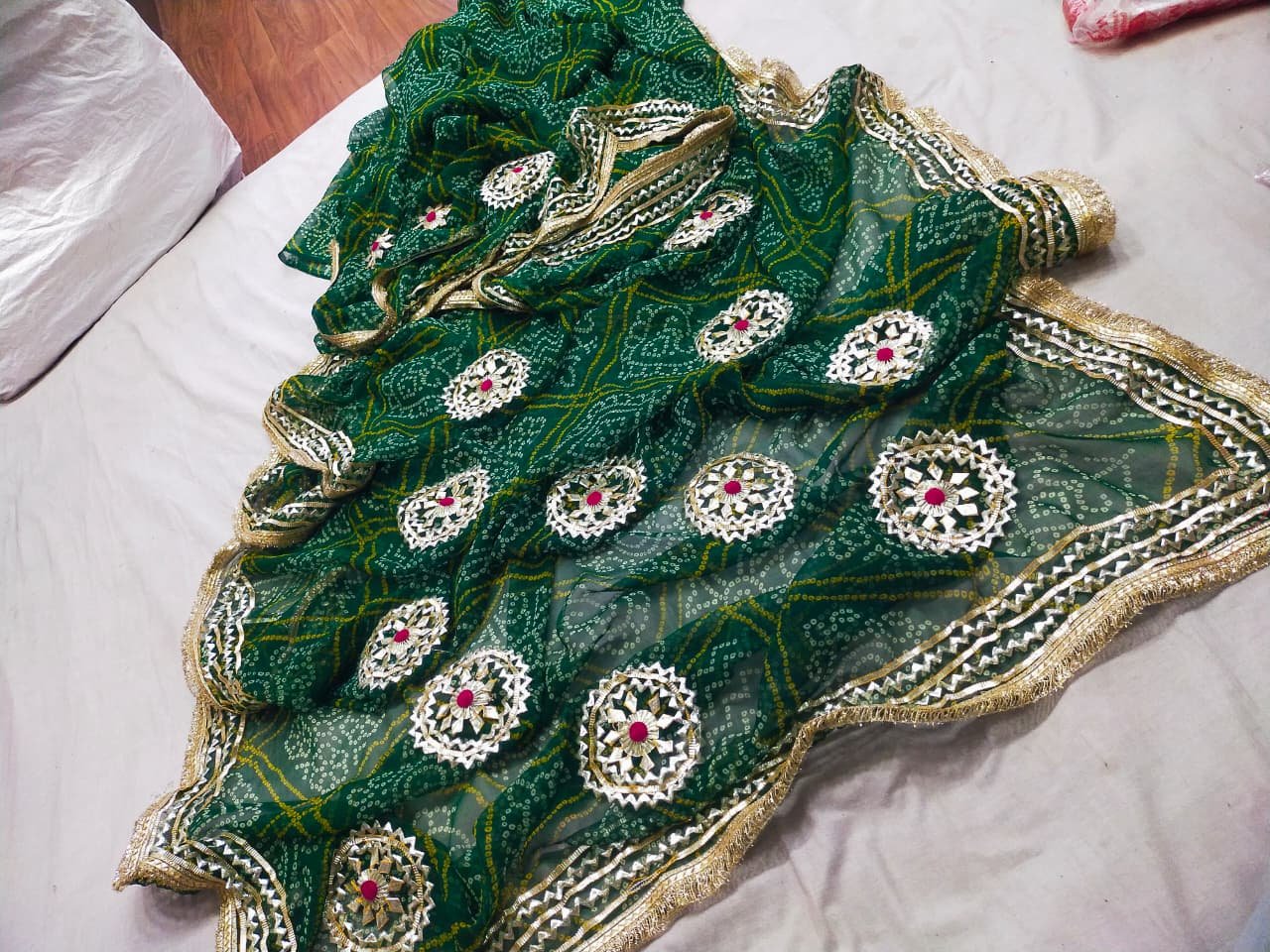 Georgett Fabric Gota Patti saree image 4