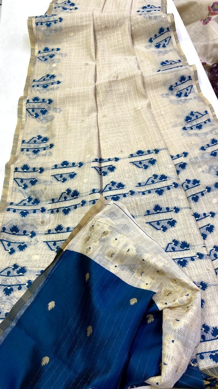 Khadi Cotton Feel Saree image 4