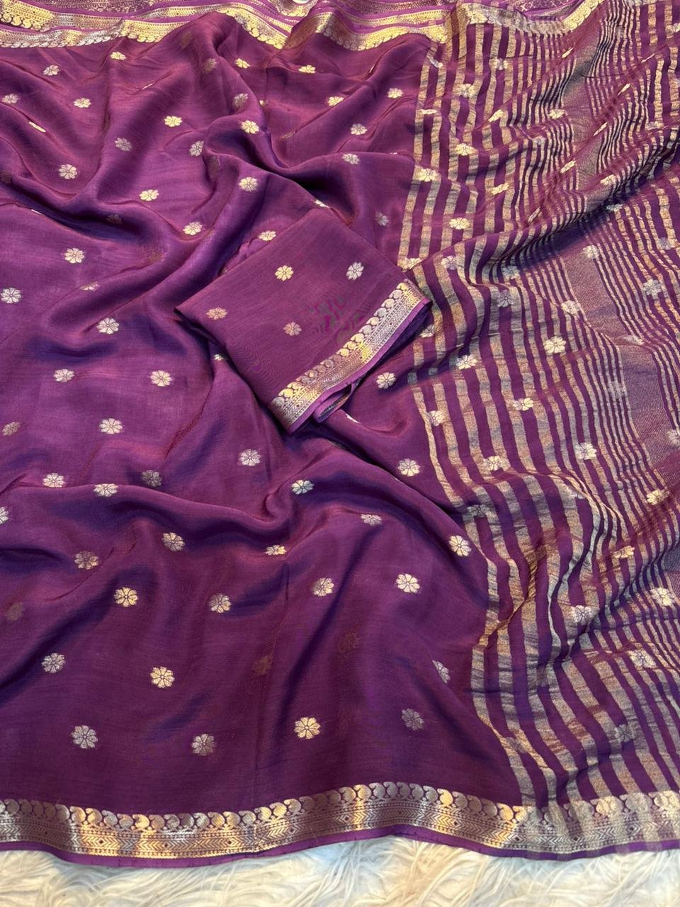 Pure viscose  weaving  jacquard saree image 8