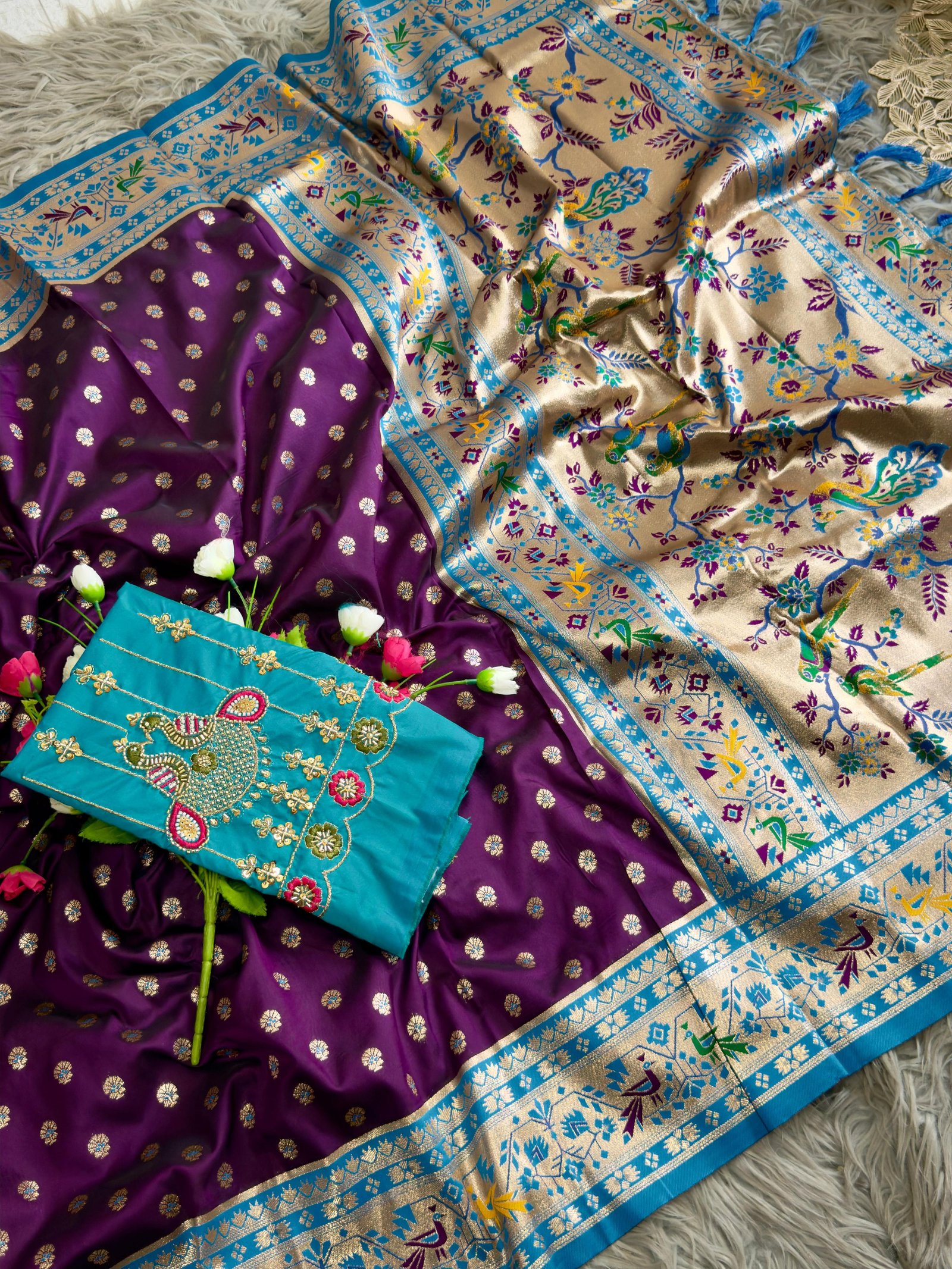 Kalanjali Paithani With Aari Work Blouse image 30