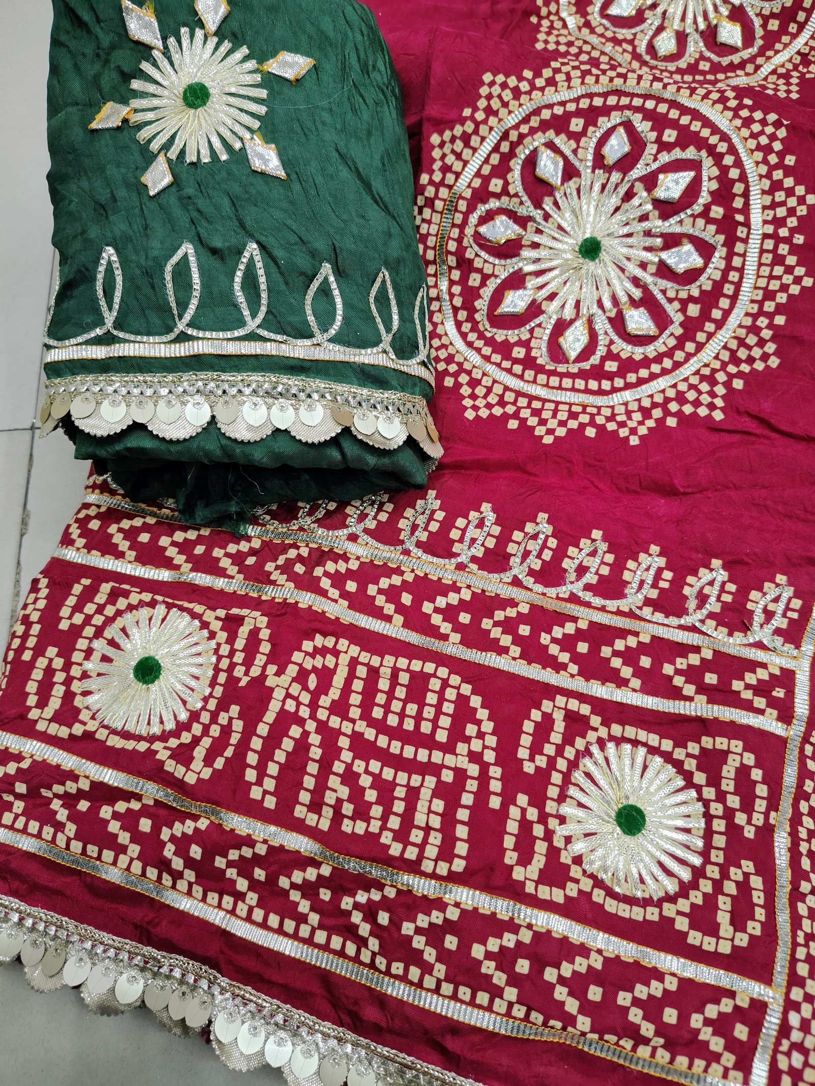 Rajwadi Bandhani Saree Pallu with Gota Patti image 4