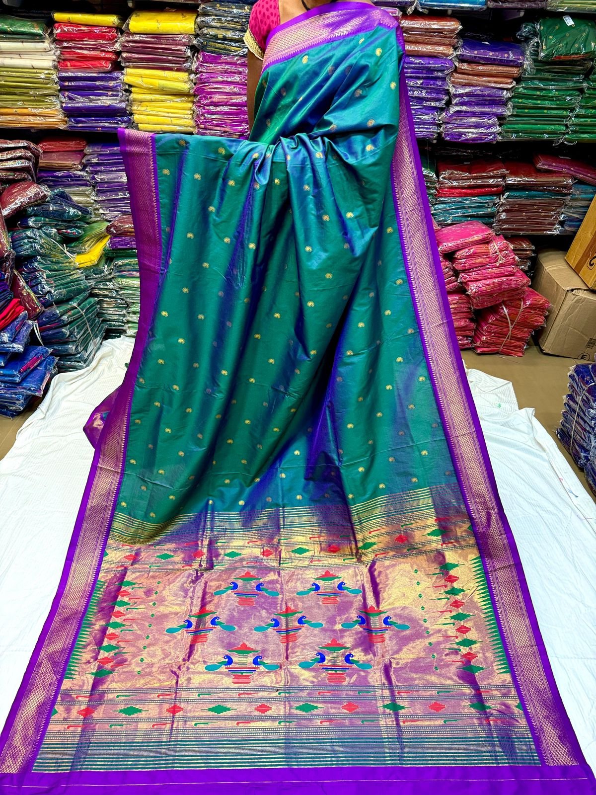 Yeola Double Pallu Semi Paithani image 10