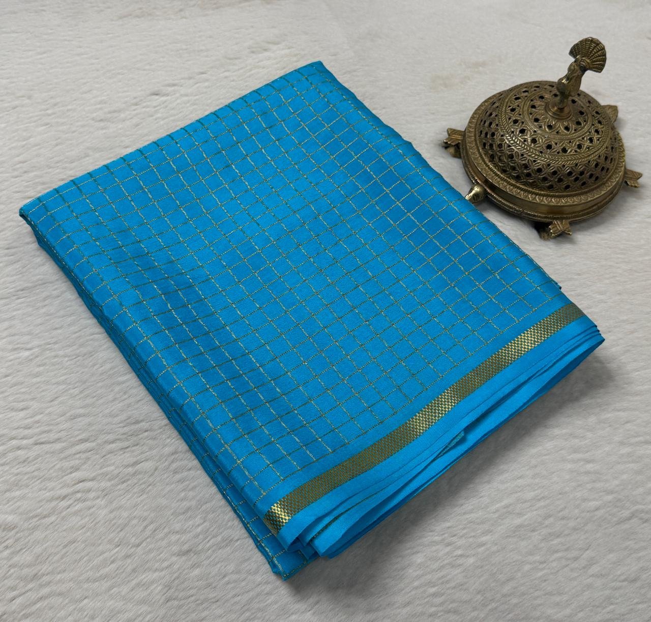 Pure Mysore Checks Sarees image 9