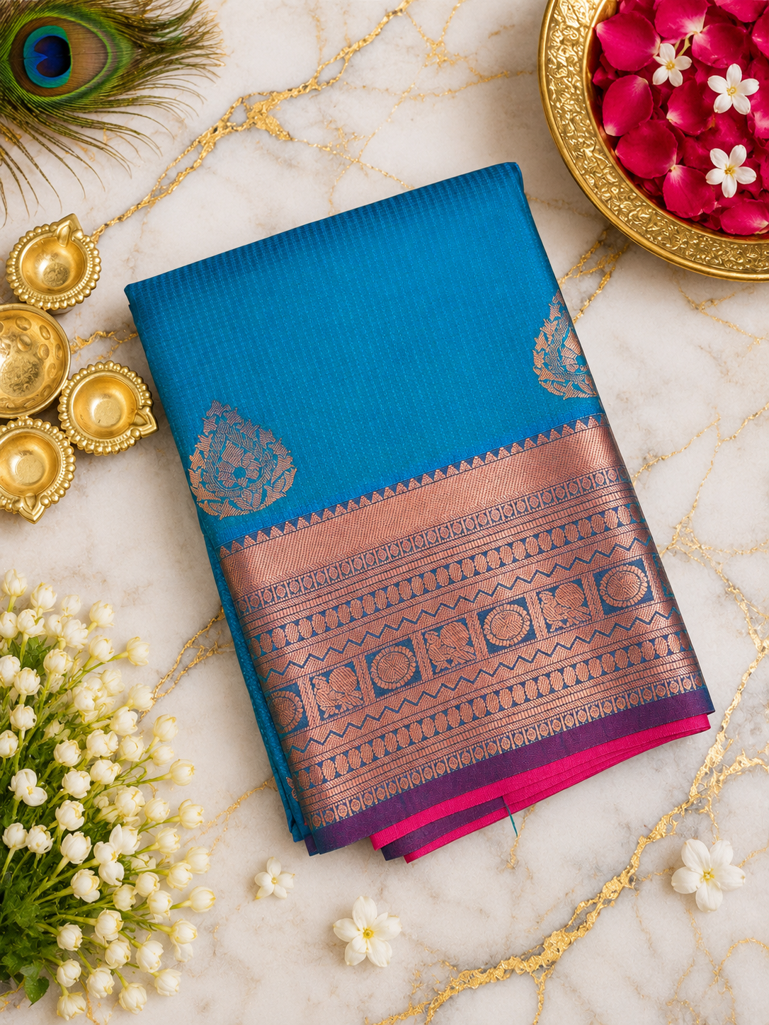 Korvai Kanchi Semi Silk Sarees image 4
