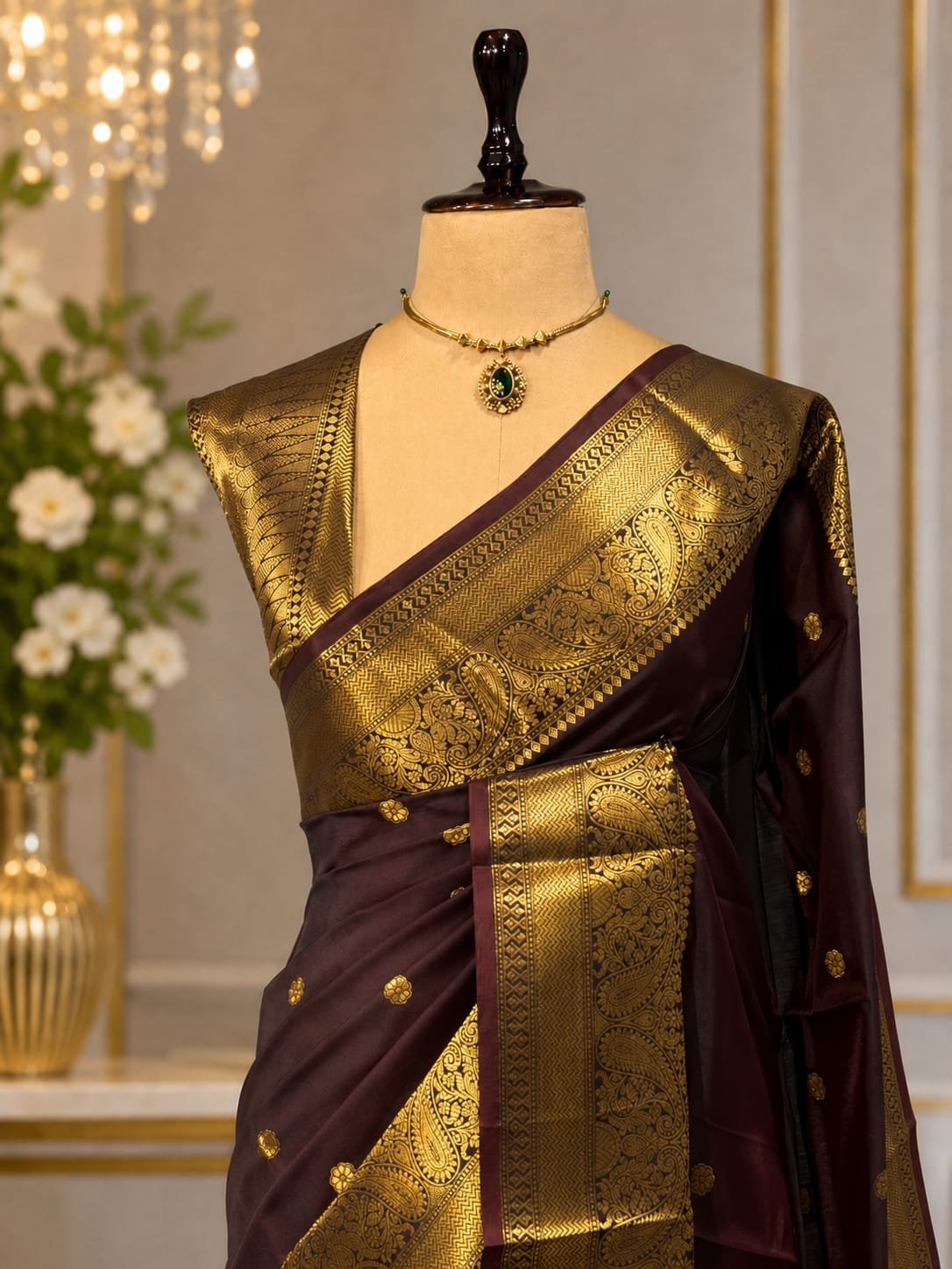 Party Wear Semi Kanjivaram Silk Sarees image 8