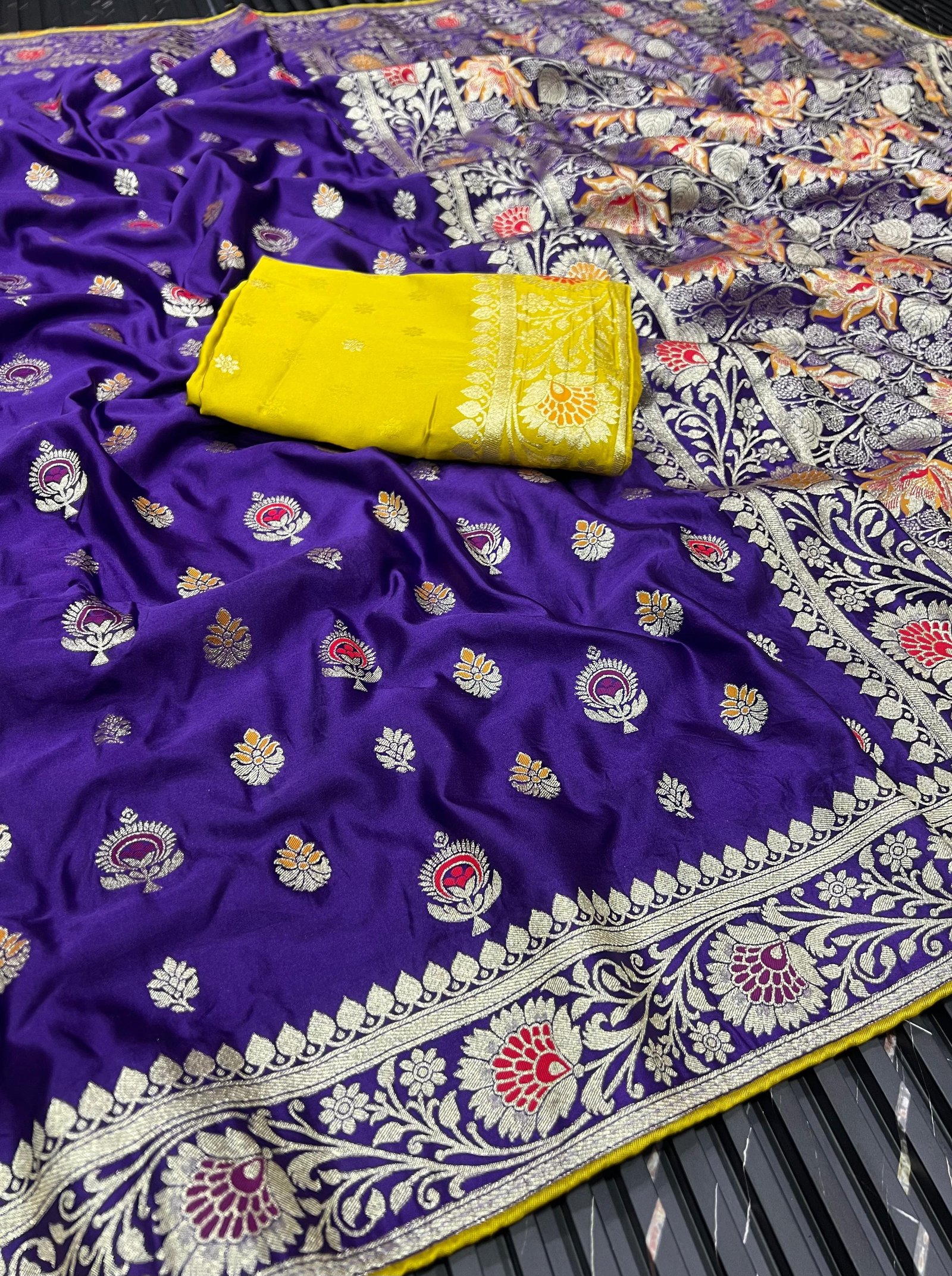 Pure Satin Gaji Silk Jacquard Saree image 10