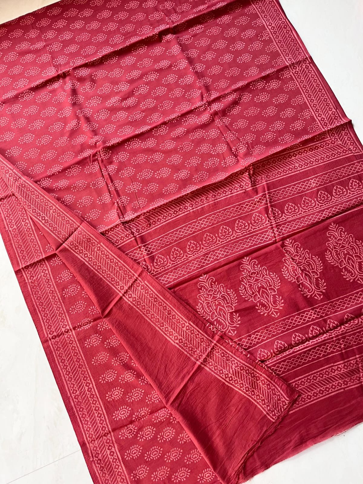 Hand Block Printed Cotton Mul Sarees image 11