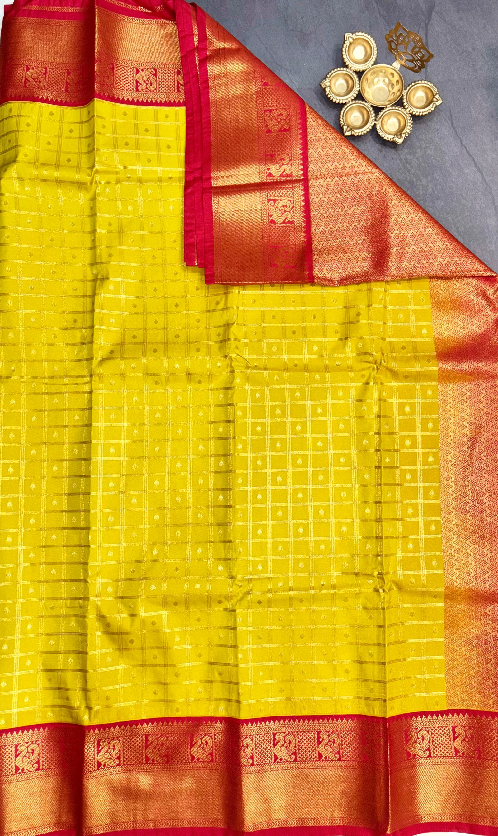 Checks and Tilak Korvai Kanchi Semi Silk Sarees image 5