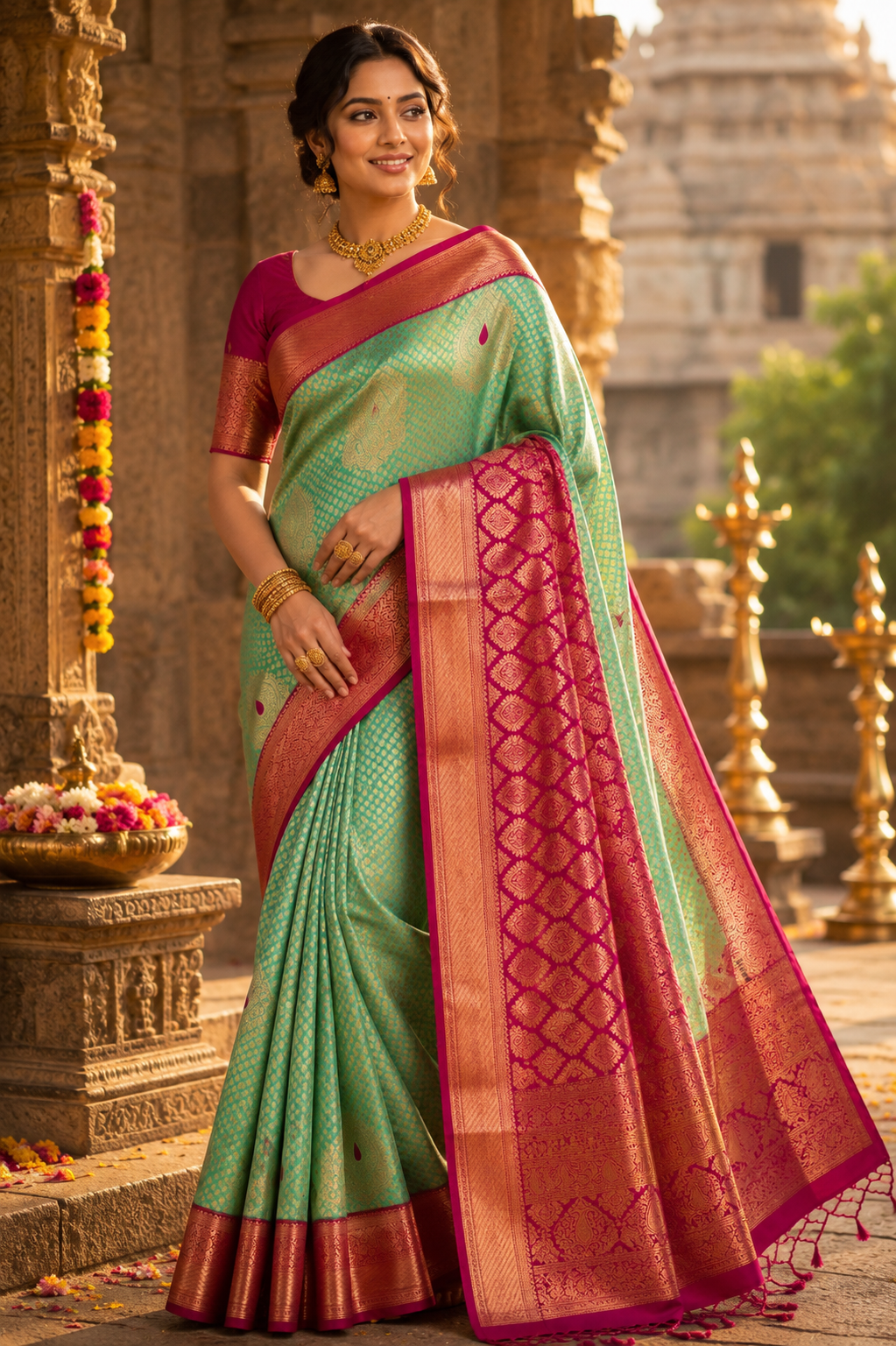 9 Korvai Kanchi Semi Silk Sarees image 19