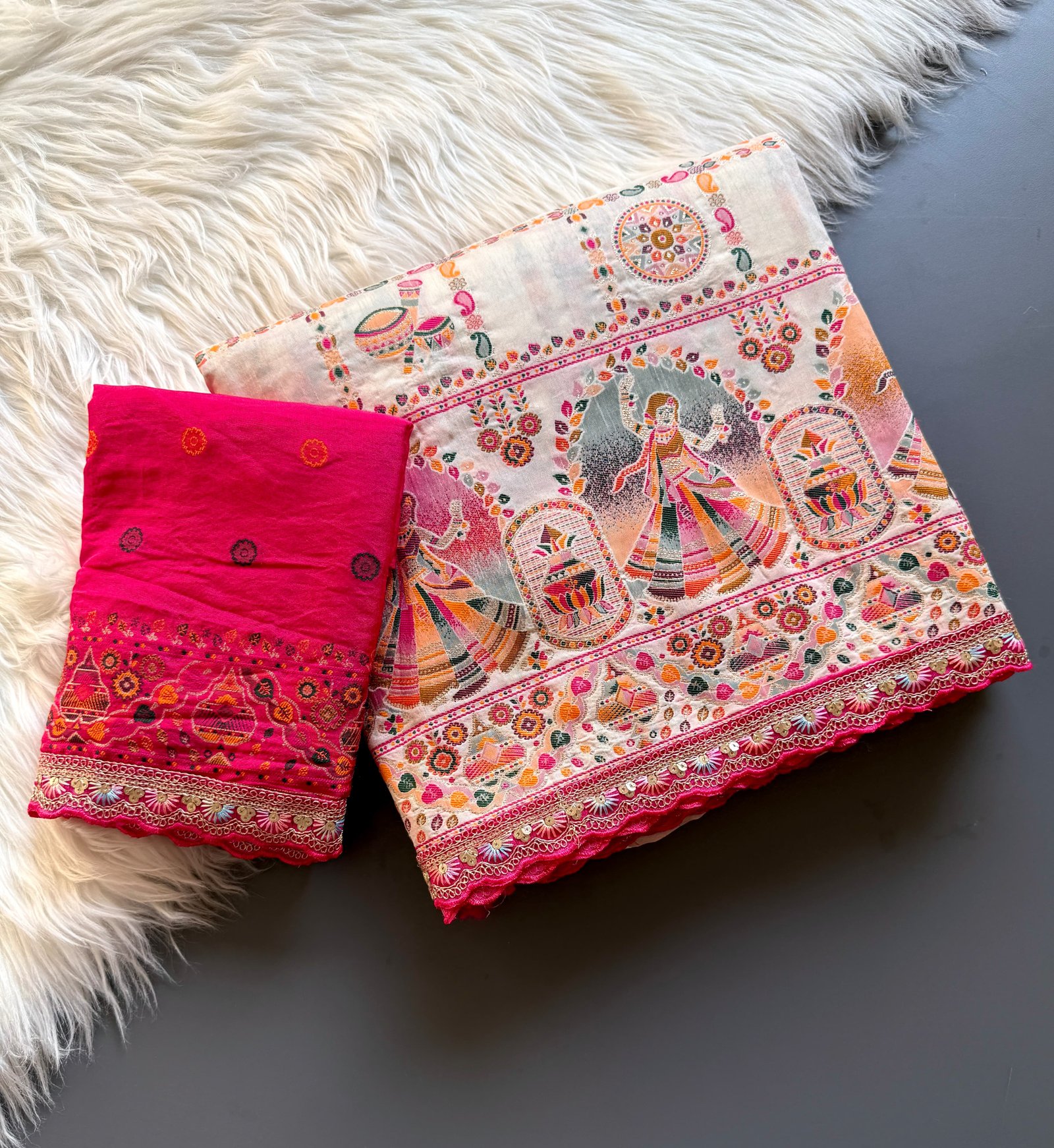 5 Pure Soft Rajwadi Pashmina Silk Jaquard Weaving Saree image 14