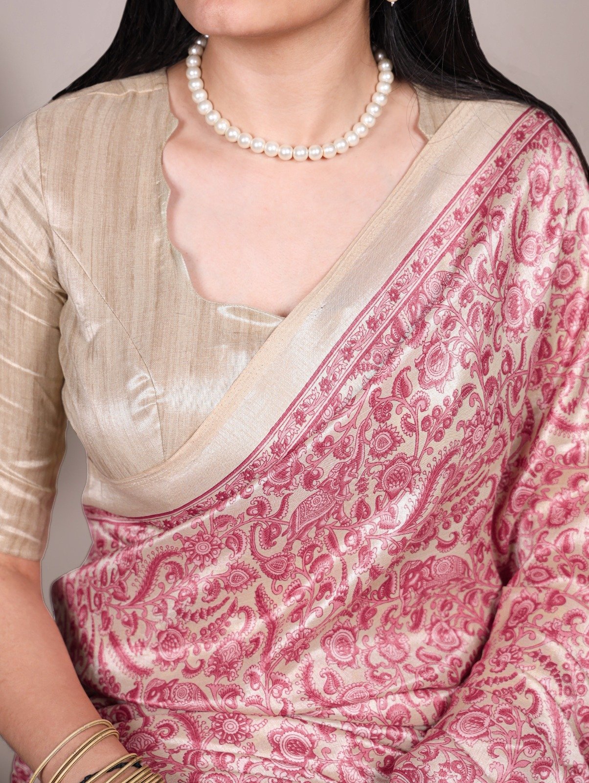 Tussar silk saree image 9