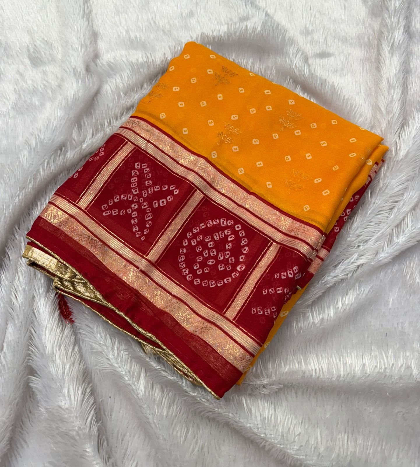 Premium Georgete saree in Bandani pattern image 4