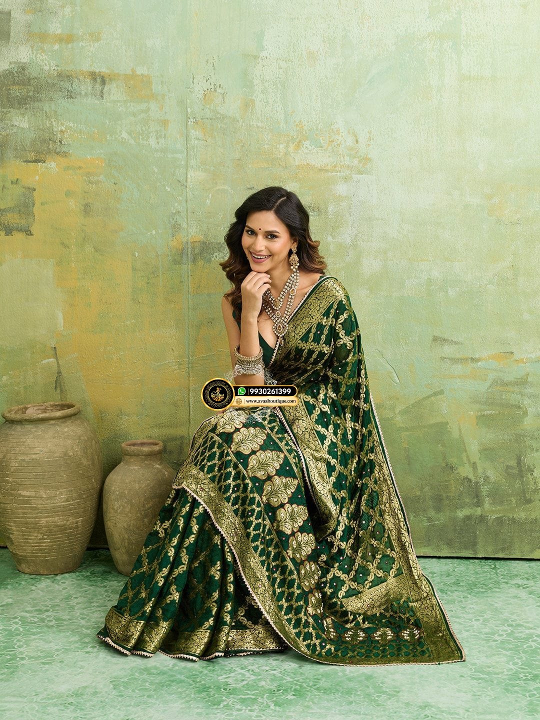 Banarasi Silk With Heavy Zari Work Saree with Handwork (single color) image 5