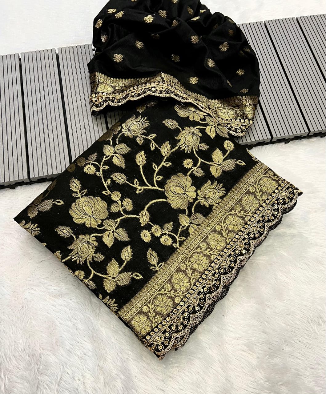 Pure Khaddi Georgette Designer Saree image 2