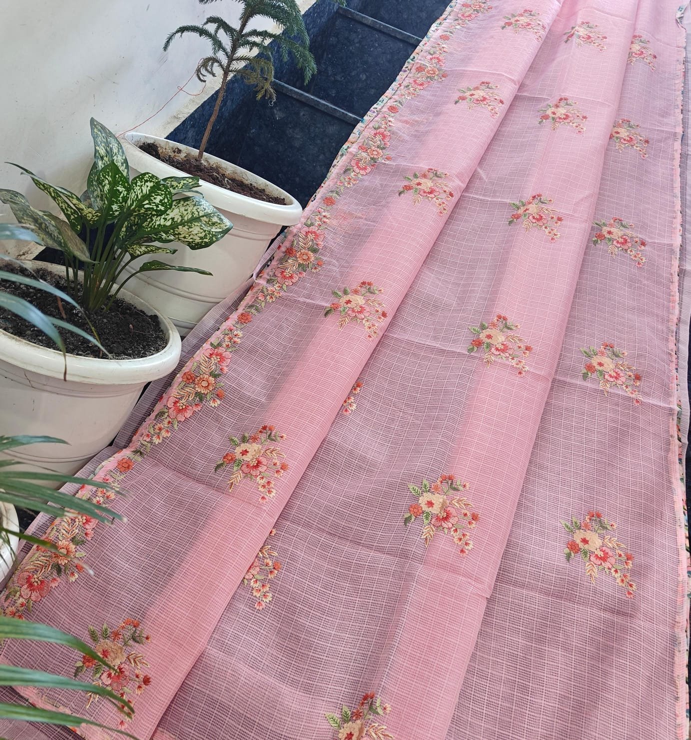 Kota Doria Saree – Embroidery Work image 10