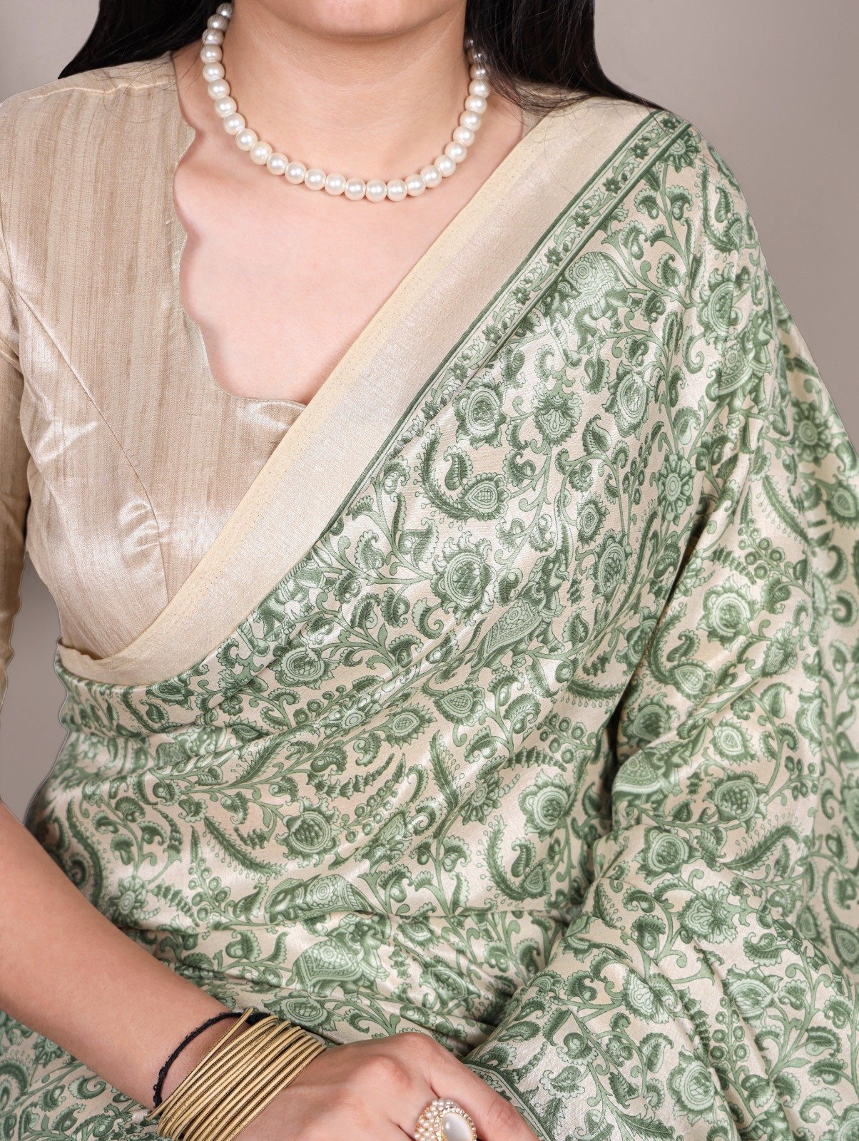Tussar silk saree image 5