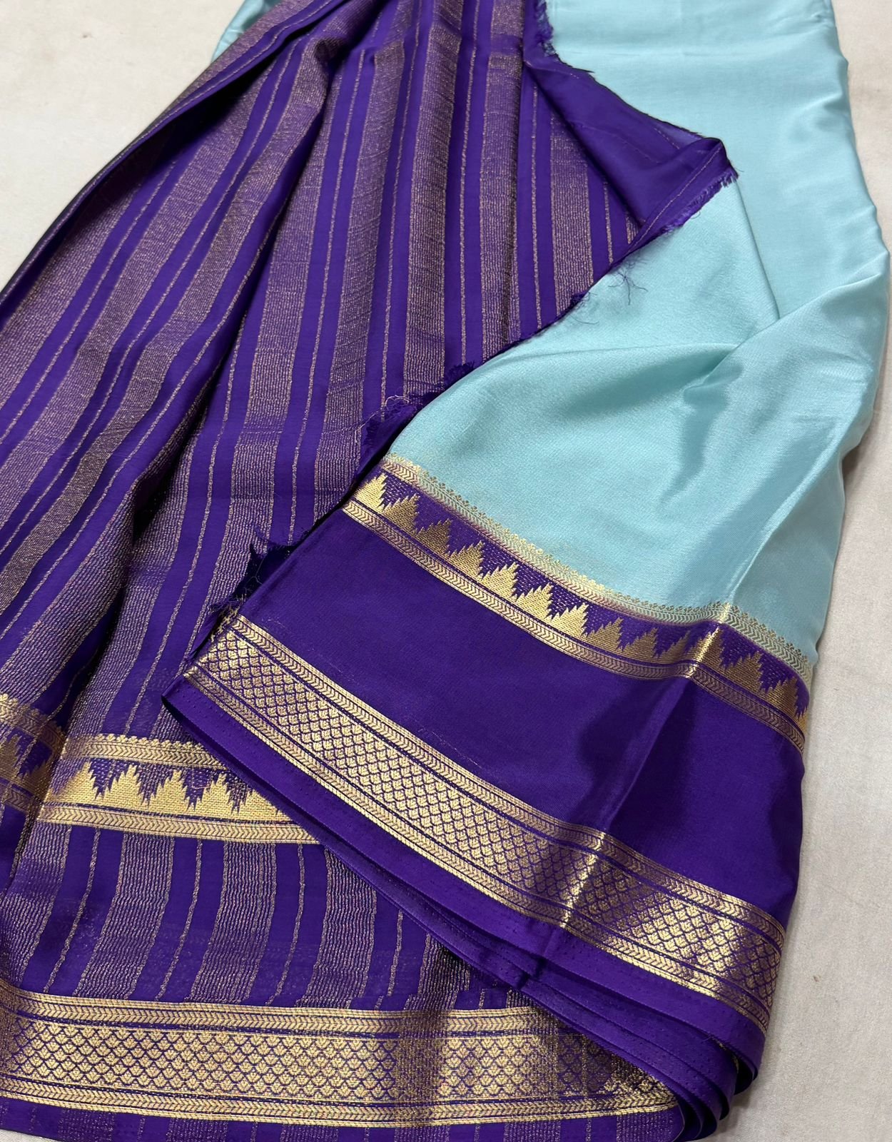 Pure soft Viscose Khadi silk fabric with satin border- image 9