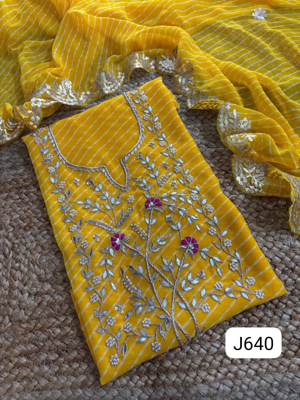 Viscose Gerogette Lehriya Handwork Dress Material image 2