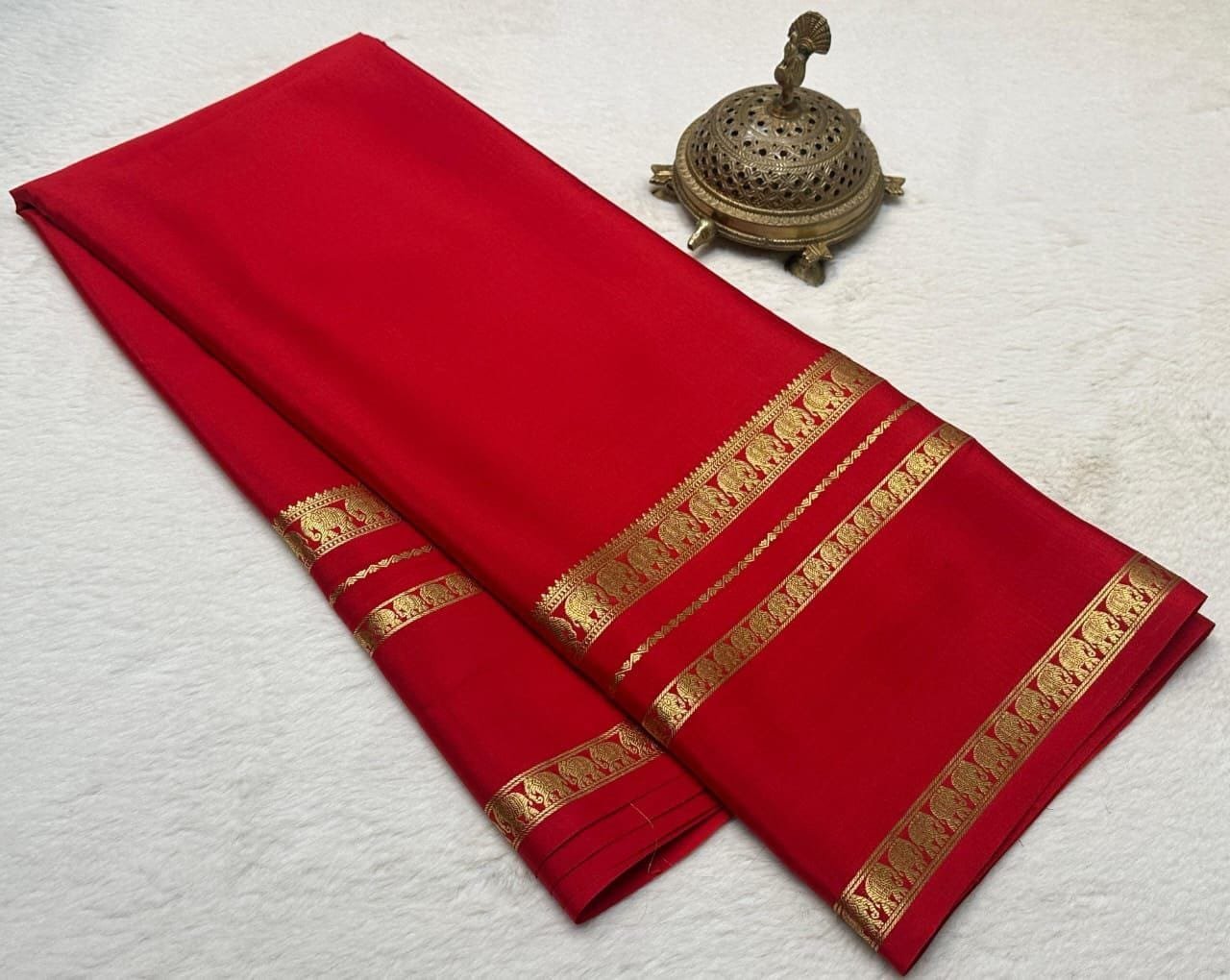 Semi Crepe Mysore Silk Sarees image 8