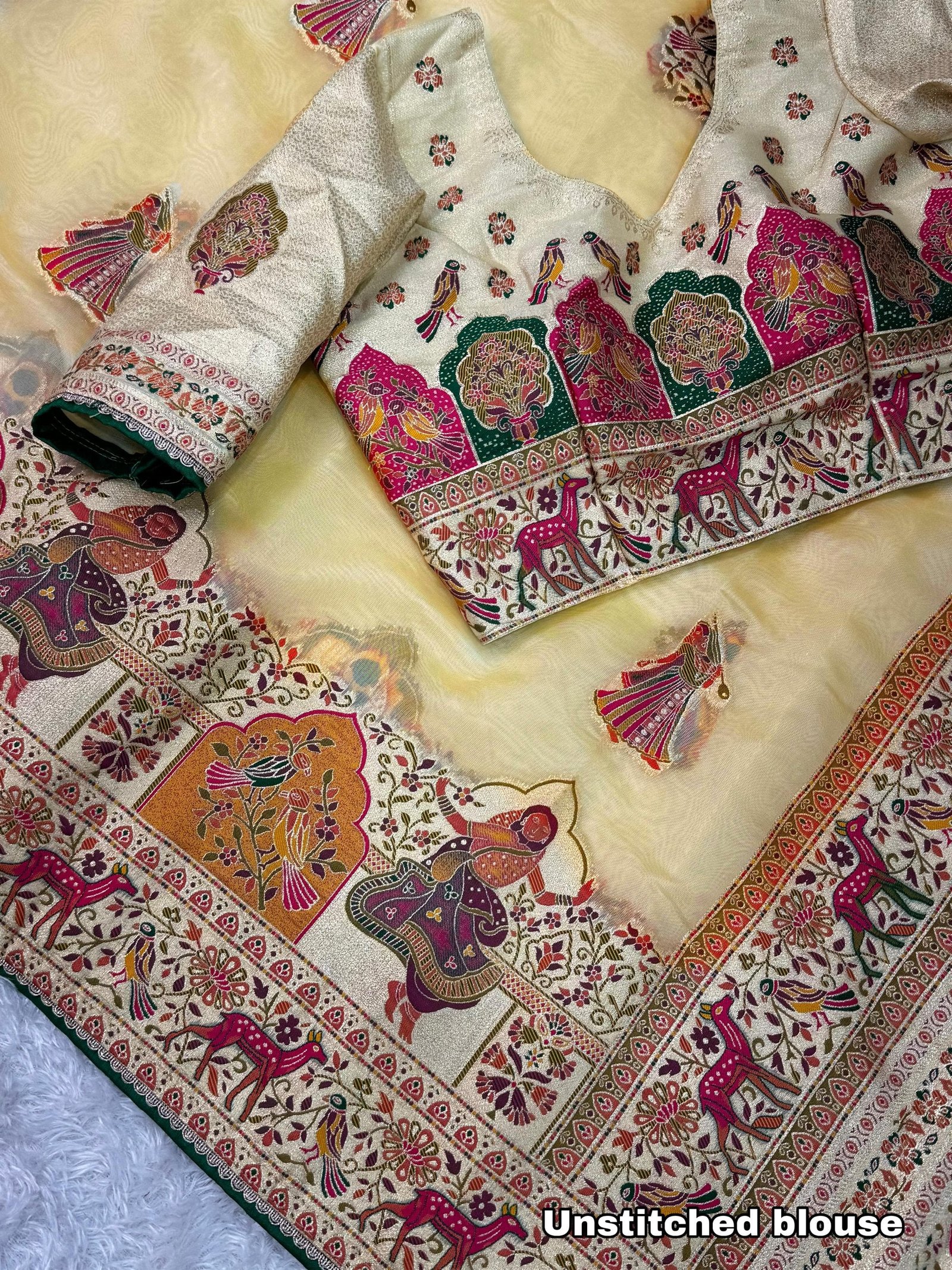Pure organza jaquard saree image 9
