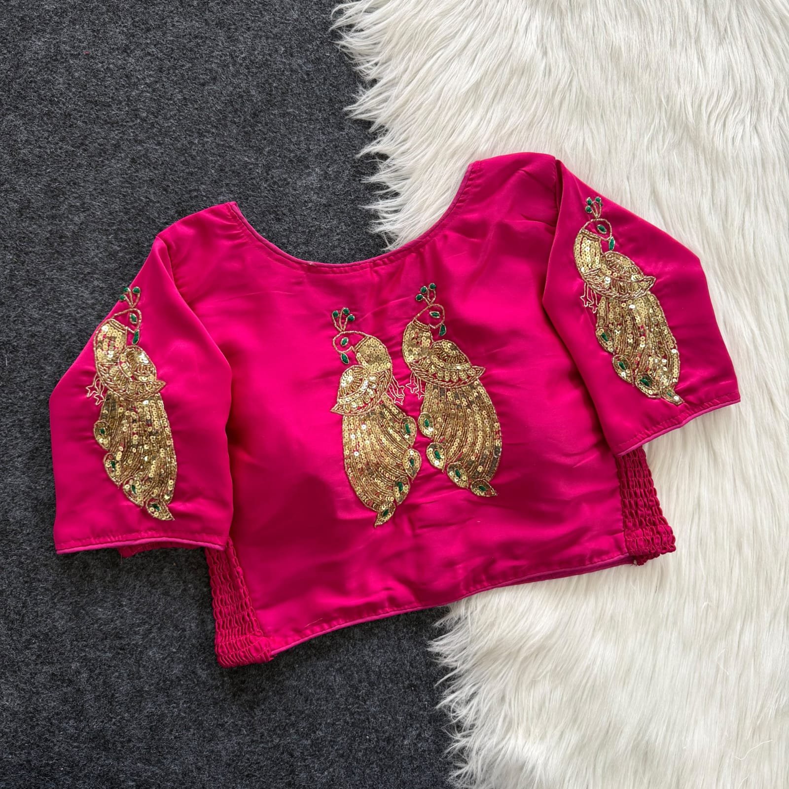 Zardosi Embroidery Readymade  Blouse with Elastic image 4