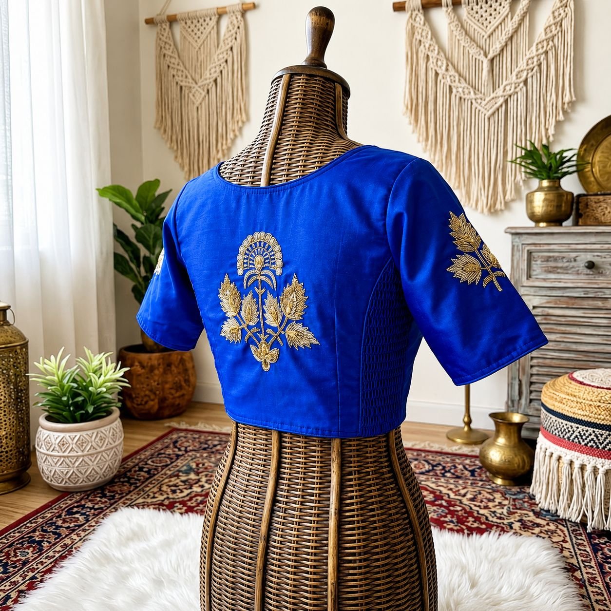 Zardosi and Cutdana Embroidery Readymade  Blouse with Elastic image 8