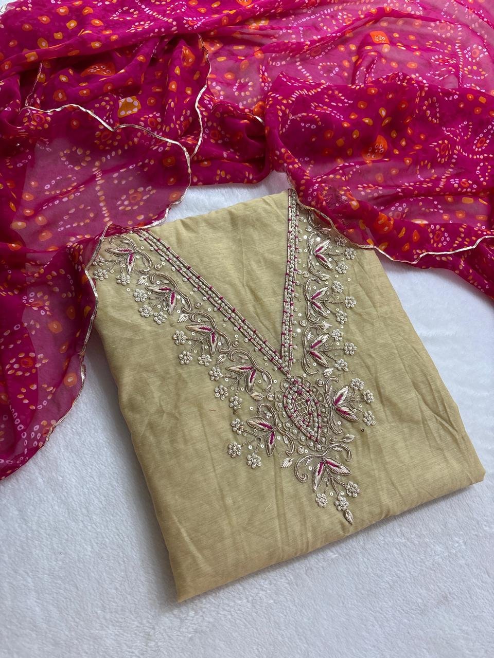 Chanderi kurta with Embroidery image 5