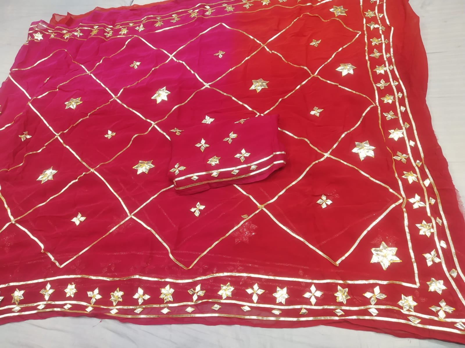 Diamond Chiffon Gota Patti Saree image 5