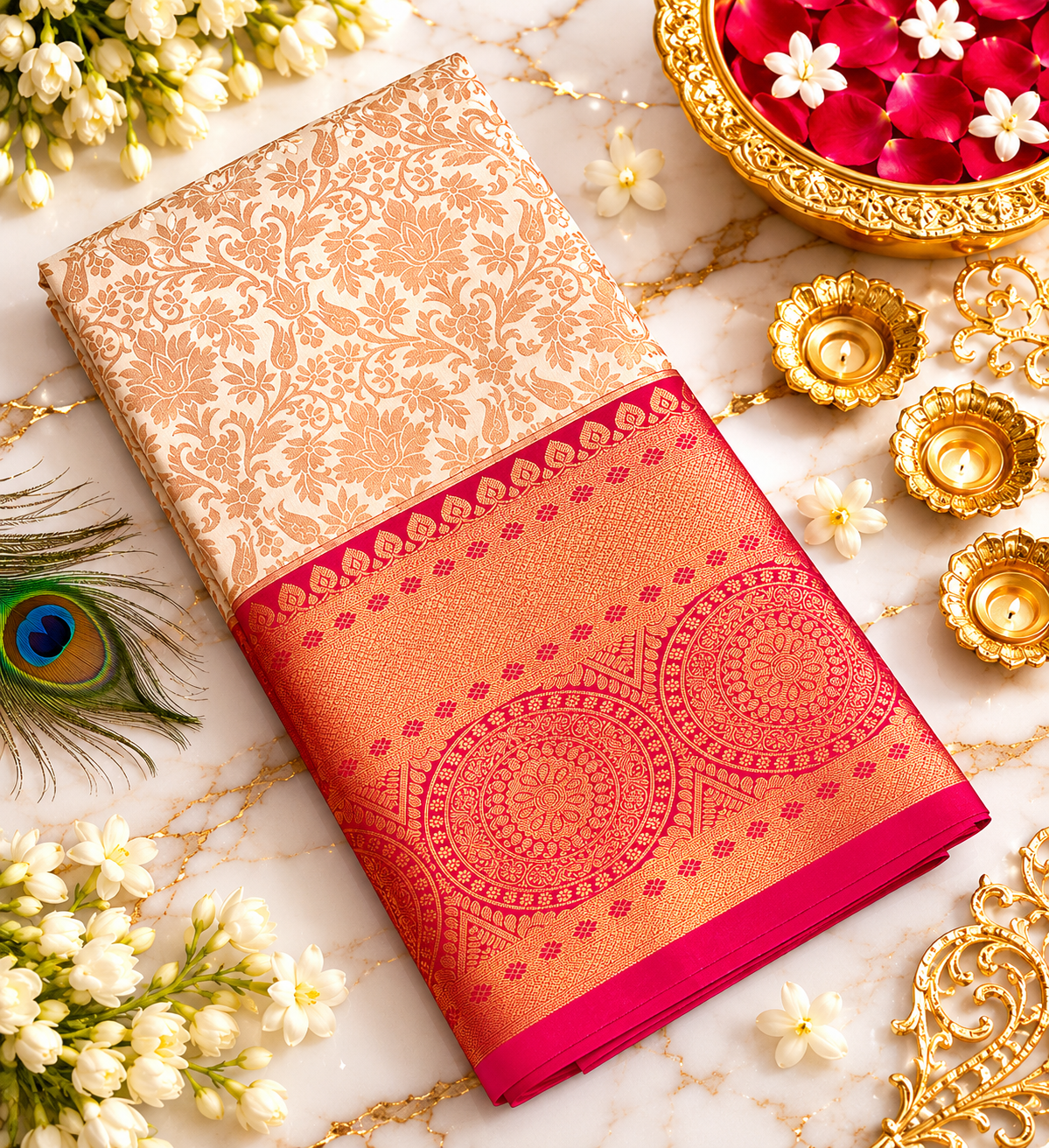 5 Korvai Kanchi Semi Silk Sarees image 15